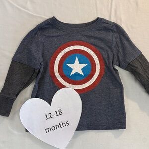 Old Navy - Captain America Kids Long Sleeve Shirt